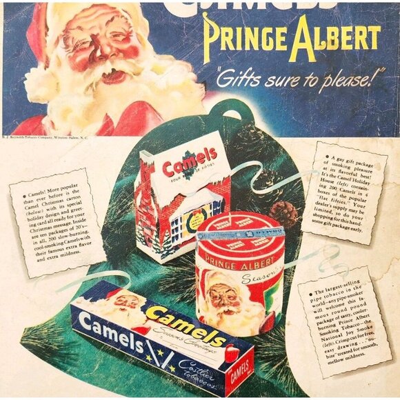 1943 Camels Prince Albert Tobacco Santa Claus Advertisement Christmas WW2 DWII26 - Picture 1 of 2